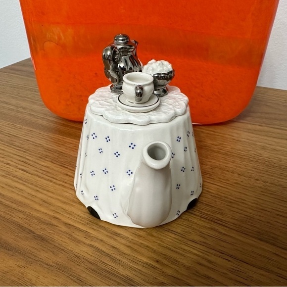 Paul Cardew Porcelain Small Teapot With Removable Lid Tea Set White And Blue - Picture 8 of 8